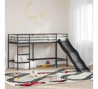 vidaXL Kids'Loft Bed Frame with Slide Black and Anthracite