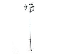 vidaXL Garden Light Post 3-arms 215 cm White Aluminium, White