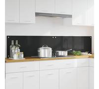 vidaXL Kitchen Backsplash 2 pcs Black 100 x 40 cm Tempered Glass