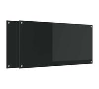 vidaXL Kitchen Backsplash 2 pcs Black 120 x 60 cm Tempered Glass