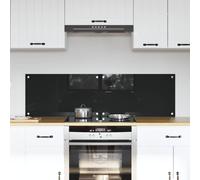 vidaXL Kitchen Backsplash 2 pcs Black 70 x 40 cm Tempered Glass