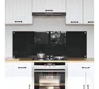 vidaXL Kitchen Backsplash 2 pcs Black 70 x 50 cm Tempered Glass