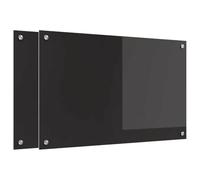 vidaXL Kitchen Backsplash Black 80 x 50 cm Tempered Glass, Modern Kitchen Backsplash, Rectangular Glass, Durable Heat-Resistant Wall Cover, Functional Cooking Area Protector, Stylish Decor