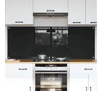 vidaXL Kitchen Backsplash 2 pcs Black 80 x 60 cm Tempered Glass