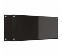 vidaXL Kitchen Backsplash 2 pcs Black 90 x 40 cm Tempered Glass