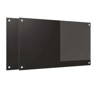 vidaXL Kitchen Backsplash 2 pcs Black 90 x 50 cm Tempered Glass