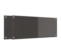 vidaXL Kitchen Backsplash 2 pcs Dark Grey 100 x 40 cm Tempered Glass, Modern Kitchen Backsplash, Rectangular Glass, Durable Heat-Resistant Wall Cover, Functional Cooking Area Protector, Stylish Decor