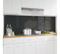vidaXL Kitchen Backsplash 2 pcs Dark Grey 100 x 60 cm Tempered Glass