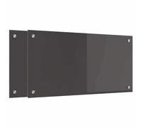 vidaXL Kitchen Backsplash 2 pcs Dark Grey 80 x 40 cm Tempered Glass