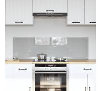 vidaXL Kitchen Backsplash 2 pcs Light Grey 70 x 40 cm Tempered Glass