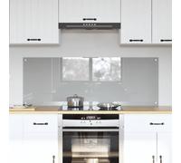 vidaXL Kitchen Backsplash 2 pcs Light Grey 70 x 50 cm Tempered Glass