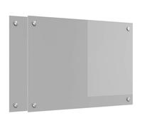 vidaXL Kitchen Backsplash 2 pcs Light Grey 70 x 50 cm Tempered Glass, Modern Kitchen Backsplash, Durable Heat-Resistant Glass Shield, Sl ooking Space Upgrade, Minimalist Protective Panel