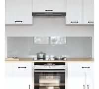 vidaXL Kitchen Backsplash 2 pcs Light Grey 80 x 40 cm Tempered Glass