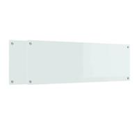 vidaXL Kitchen Backsplash 2 pcs White 120 x 40 cm Tempered Glass, Modern Kitchen Backsplash, Durable Heat-Resistant Glass Shield, Sleek Cooking Space Upgrade, Minimalist Protective Panel