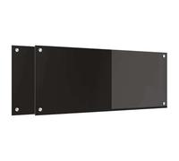 vidaXL Kitchen Backsplash Black 100 x 40 cm Tempered Glass, Modern Kitchen Backsplash, Rectangular Glass, Durable Heat-Resistant Wall Cover, Functional Cooking Area Protector, Stylish Decor