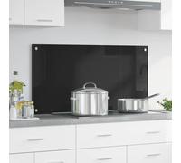 vidaXL Kitchen Backsplash Black 100 x 50 cm Tempered Glass, Modern, Durable Kitchen Surface Design: Heat-Resistant Glass Backsplash for Stylish Upgrades and Contemporary Decor