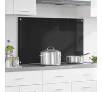 vidaXL Kitchen Backsplash Black 100 x 60 cm Tempered Glass, Modern, Durable Kitchen Surface Design: Heat-Resistant Glass Backsplash for Stylish Upgrades and Contemporary Decor
