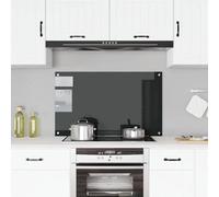 Vidaxl Kitchen Backsplash Black 100 X 60 Cm Tempered Glass