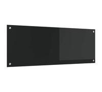 vidaXL Kitchen Backsplash Black 110 x 40 x 0.6 cm Tempered Glass, Modern Kitchen Backsplash, Durable Tempered Glass, Rectangular Splash Guard, Functional Wall Protector for Home Cooking