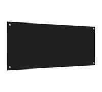 vidaXL Kitchen Backsplash Black Rectangle - Tempered Glass, 120 x 50 cm, Heat Resistant and Durable Splashback