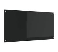 vidaXL Kitchen Backsplash Black 120 x 60 x 0.6 cm Tempered Glass, Modern Kitchen Backsplash, Durable Tempered Glass, Rectangular Splash Guard, Functional Wall Protector for Home Cooking