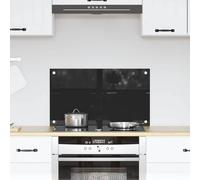 vidaXL Kitchen Backsplash Black 70 x 40 cm Tempered Glass
