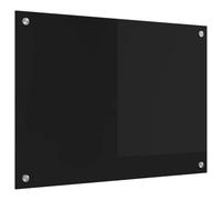 vidaXL Kitchen Splashback, Black, 70 x 50 x 0.8 cm, Tempered Glass, Modern Kitchen Splashback, Rectangular Glass, Heat Resistant, Chic Decoration for the Cooking Area