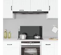 vidaXL Kitchen Backsplash Heat-resistant Scratch-resistant Kitchen Decor Wall Panel System Tile Splash Guard Black 80x40cm Tempered Glass