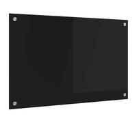 vidaXL Kitchen Backsplash Black 80 x 50 cm Tempered Glass