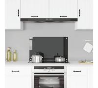 vidaXL Kitchen Backsplash Black 80 x 50 cm Tempered Glass