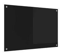 vidaXL Kitchen Backsplash Black 90 x 60 x 0.8 cm Tempered Glass, Modern Kitchen Backsplash, Rectangular Glass, Durable Heat-Resistant Wall Cover, Functional Cooking Area Protector, Stylish Decor