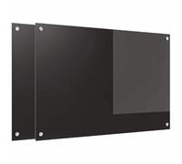 vidaXL Kitchen Backsplash Black 90 x 60 cm Tempered Glass, Modern Kitchen Backsplash, Rectangular Glass, Durable Heat-Resistant Wall Cover, Functional Cooking Area Protector, Stylish Decor