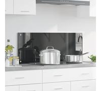 vidaXL Kitchen Backsplash - Dark Grey Tempered Glass - 100 x 40 cm - Heat Resistant - Easy Install