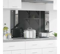 vidaXL Kitchen Backsplash Dark Grey 100 x 60 cm Tempered Glass, Modern Kitchen Backsplash, Durable Heat-Resistant Glass Shield, Sleek Cooking Space Upgrade, Minimalist Protective Panel