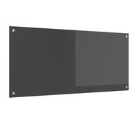 vidalXL Dark Grey Tempered Glass Splashback - 110x50 cm Charcoal Modern Kitchen Splashguard - Heat Resistant and Durable