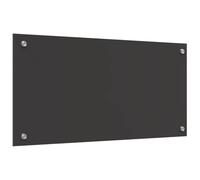 vidaxl Kitchen backsplash - Dark Grey - Tempered Glass splashback - 80x40 cm - Heat Resistant - Modern Aesthetic - Easy Maintenance
