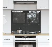 vidaXL Kitchen Backsplash Dark Grey 80 x 60 cm Tempered Glass