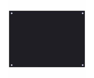 vidaXL Kitchen Backsplash Heat-resistant Scratch-resistant Kitchen Decor Wall Panel System Tile Splash Guard Black 80x60cm Tempered Glass