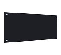 vidaXL Kitchen Backsplash in Tempered Glass - 90x40 cm, Heat-Resistant and Scratch-Resistant, Easy-to-Clean, Black Kitchen Wall Guard with Included Mounting Materials