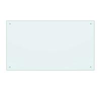 vidaXL Kitchen Backsplash Kitchen Wall Panel White 100 x 60 cm Tempered Glass