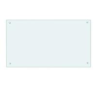vidaXL Kitchen Backsplash White 90x50 cm Tempered Glass