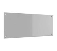 vidaXL Kitchen Backsplash Light Grey 100 x 40 cm Tempered Glass, Modern Kitchen Backsplash, Durable Heat-Resistant Glass Shield, Sl ooking Space Upgrade, Minimalist Protective Panel