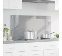vidaXL Kitchen Backsplash Light Grey 100 x 50 cm Tempered Glass