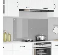 vidaXL Kitchen Backsplash Light Grey 110 x 60 cm Tempered Glass | Built tough for long-lasting use, Stands up to high temperatures in the kitchen, Easy to clean and maintain surface