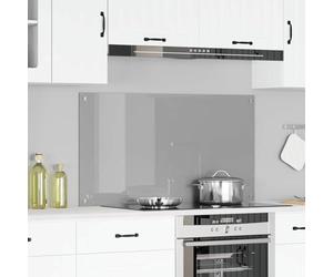 vidaXL Kitchen Backsplash Light Grey 110 x 60 cm Tempered Glass, Modern, Durable Glass Backsplash for Kitchen, Heat-Resistant Wall Cover, Stylish Design, Easy Installation Feature