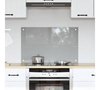 vidaXL Kitchen Backsplash Light grey 80 x 50 x 0.6 cm Tempered Glass