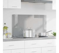vidaXL Kitchen Backsplash Light grey 90 x 50 x 0.6 cm Tempered Glass