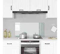 vidaXL Kitchen Backsplash Heat-Resistant Scratch-Resistant Kitchen Decor Wall Panel System Tile Splash Guard Transparent 100x50cm Tempered Glass