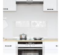 vidaXL Kitchen Backsplash Transparent 80 x 40 cm Tempered Glass, Modern, Durable Kitchen Surface Design: Heat-Resistant Glass Backsplash for Stylish Upgrades and Contemporary Decor