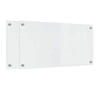 vidaXL Kitchen Backsplash Transparent 80 x 40 cm Tempered Glass, Modern Kitchen Backsplash, Rectangular Glass, Durable Heat-Resistant Wall Cover, Functional Cooking Area Protector, Stylish Decor